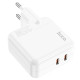 Мережевий зарядний пристрій HOCO C110A Lucky dual-port PD35W(2C) charger White