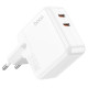 Мережевий зарядний пристрій HOCO C110A Lucky dual-port PD35W(2C) charger White