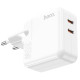 Мережевий зарядний пристрій HOCO C110A Lucky dual-port PD35W(2C) charger White