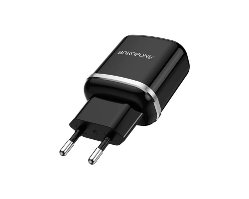 Мережевий зарядний пристрій BOROFONE BA36A High speed single port QC3.0 charger set18W Black