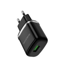 Мережевий зарядний пристрій BOROFONE BA36A High speed single port QC3.0 charger set18W Black