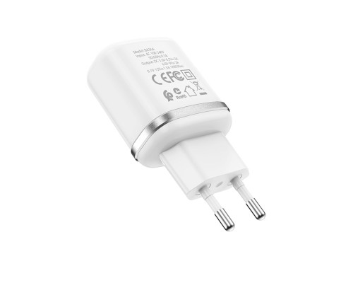 Мережевий зарядний пристрій BOROFONE BA36A High speed single port QC3.0 charger set 18W White