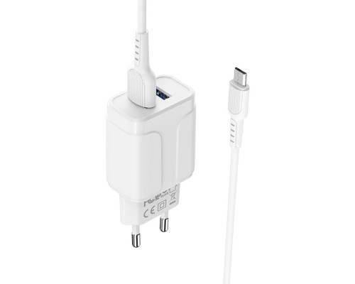 Мережевий зарядний пристрій BOROFONE BA37A Speedy dual port charger(Micro) White