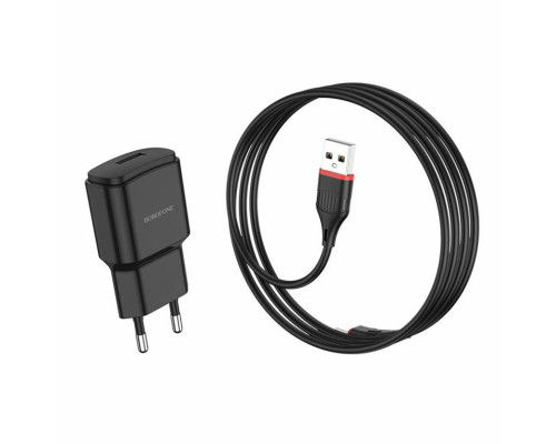 Мережевий зарядний пристрій BOROFONE BA48A Orion single port charger set(Type-C) Black