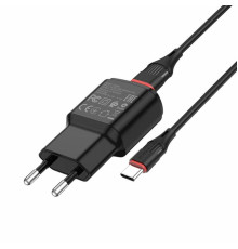 Мережевий зарядний пристрій BOROFONE BA48A Orion single port charger set(Type-C) Black