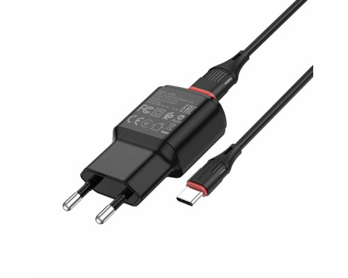 Мережевий зарядний пристрій BOROFONE BA48A Orion single port charger set(Type-C) Black