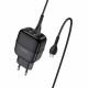 Мережевий зарядний пристрій HOCO C77A Highway dual port charger set(Micro) Black