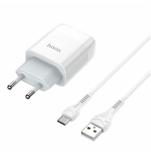 Мережевий зарядний пристрій HOCO C72A Glorious single port charger set(Type-C) White