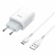 Мережевий зарядний пристрій HOCO C72A Glorious single port charger set(Type-C) White