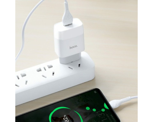 Мережевий зарядний пристрій HOCO C72A Glorious single port charger set(Type-C) White