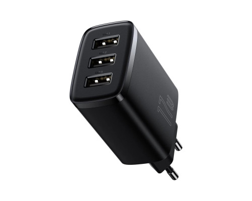 Мережевий зарядний пристрій Baseus Compact Charger 3U 17W EU Black