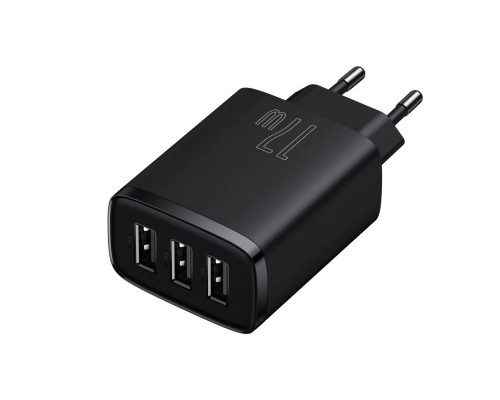 Мережевий зарядний пристрій Baseus Compact Charger 3U 17W EU Black