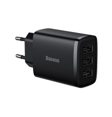 Мережевий зарядний пристрій Baseus Compact Charger 3U 17W EU Black