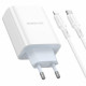 Мережевий зарядний пристрій BOROFONE BA73A Young PD35W dual port(2C) charger set(C to iP) White