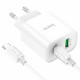 Мережевий зарядний пристрій HOCO C80A Plus Rapido PD20W+QC3.0 charger set(Type-C to Type-C) White