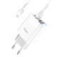 Мережевий зарядний пристрій HOCO C93A Easy charge 3-port digital display charger set(Micro) White