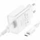 Мережевий зарядний пристрій BOROFONE BA74A Aspirer single port charger set(Micro) White