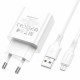 Мережевий зарядний пристрій BOROFONE BA74A Aspirer single port charger set(Micro) White