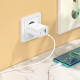 Мережевий зарядний пристрій HOCO C97A PD20W+QC3.0 charger set(Type-C to Type-C) White