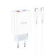 Мережевий зарядний пристрій HOCO C97A PD20W+QC3.0 charger set(Type-C to Type-C) White