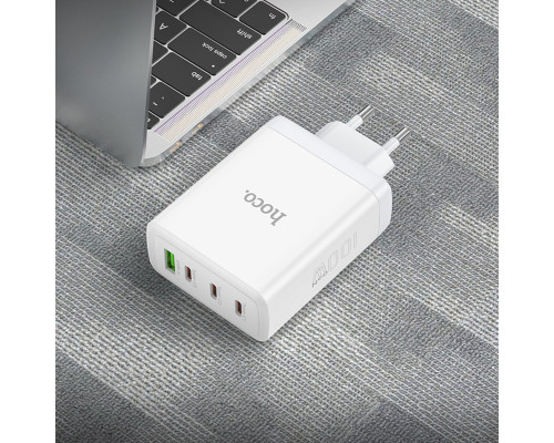 Мережевий зарядний пристрій HOCO N31 Leader PD100W four-port(3C1A) fast charger White