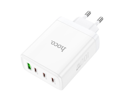 Мережевий зарядний пристрій HOCO N31 Leader PD100W four-port(3C1A) fast charger White