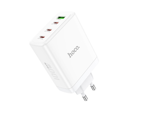 Мережевий зарядний пристрій HOCO N31 Leader PD100W four-port(3C1A) fast charger White