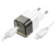 Мережевий зарядний пристрій HOCO C125A Transparent tribute single-port PD20W charger set(C to iP) Transparent Black