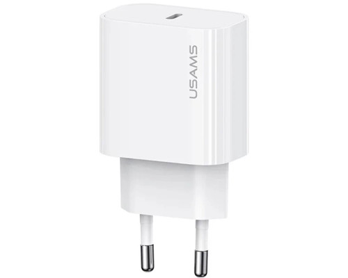 Мережевий зарядний пристрій USAMS-OYXLTZ01 Fast Charger Kit - Yi Series(CC226 PD20W Fast Charger (EU)+SJ711 60W Type-C To Type-C Cable) white