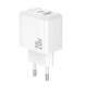 Мережевий зарядний пристрій BOROFONE BAS44A Potential PD20W+QC3.0 charger(EU) White