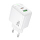 Мережевий зарядний пристрій BOROFONE BAS44A Potential PD20W+QC3.0 charger(EU) White