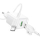 Мережевий зарядний пристрій BOROFONE BAS42A Potential single-port QC3.0 charger set(Type-C)(EU) White