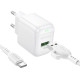 Мережевий зарядний пристрій BOROFONE BAS42A Potential single-port QC3.0 charger set(Type-C)(EU) White