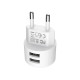 Мережевий зарядний пристрій BOROFONE BA23A Brilliant dual port charger White