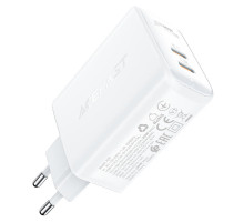 Мережевий зарядний пристрій ACEFAST A29 PD50W GaN (USB-C+USB-C) dual port charger White