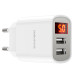 Мережевий зарядний пристрій BOROFONE BA58A Mighty dual port digital display charger White