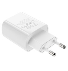 Мережевий зарядний пристрій BOROFONE BA58A Mighty dual port digital display charger White