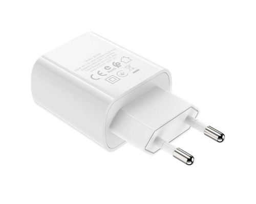 Мережевий зарядний пристрій BOROFONE BA58A Mighty dual port digital display charger White