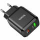 Мережевий зарядний пристрій HOCO N5 Favor dual port PD20W+QC3.0 charger Black