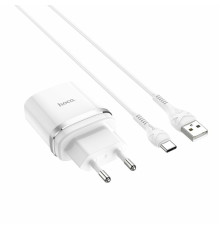 Мережевий зарядний пристрій HOCO C12Q Smart QC3.0 charger set(Type-C) 18W White