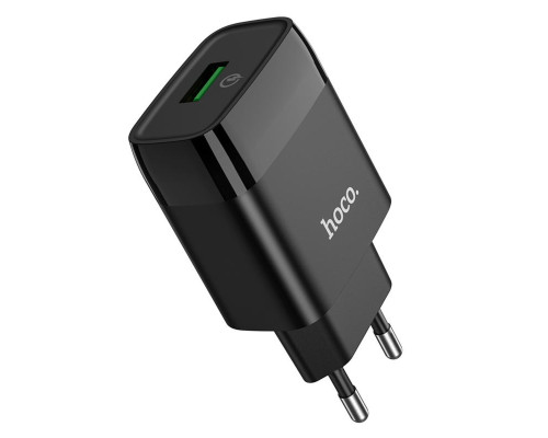 Мережевий зарядний пристрій HOCO C72Q Glorious single port QC3.0 charger 18W Black