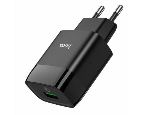 Мережевий зарядний пристрій HOCO C72Q Glorious single port QC3.0 charger 18W Black