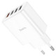 Мережевий зарядний пристрій HOCO C102A Fuerza QC3.0 four-port charger 18W White