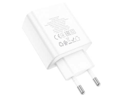 Мережевий зарядний пристрій HOCO C102A Fuerza QC3.0 four-port charger 18W White