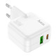 Мережевий зарядний пристрій HOCO C111A Lucky dual-port PD30W+QC3.0 charger set(C to iP) White