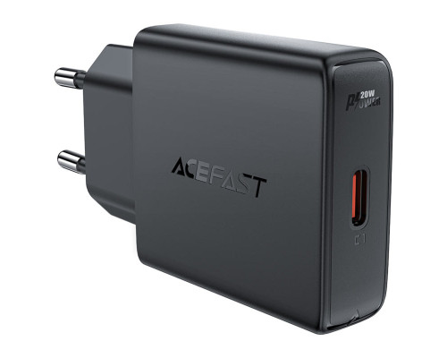 Мережевий зарядний пристрій ACEFAST A65 PD20W GaN single USB-C ultra-thin charger Black