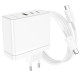 Мережевий зарядний пристрій BOROFONE BN11 Imperial PD100W three-port(2C1A) charger set(Type-C to Type-C) White