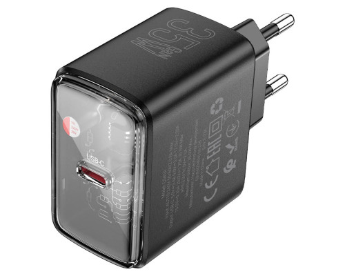 Мережевий зарядний пристрій HOCO CS41A Smart single port PD35W charger(EU) Black