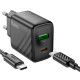 Мережевий зарядний пристрій HOCO CS23A Sunlight dual-port PD30W+QC3.0 charger set(Type-C to Type-C)(EU) Black