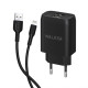 Мережевий зарядний пристрій (адаптер) 2в1 WALKER WH-31 2USB / 2.1A + Data Cabel USB to Lightning black